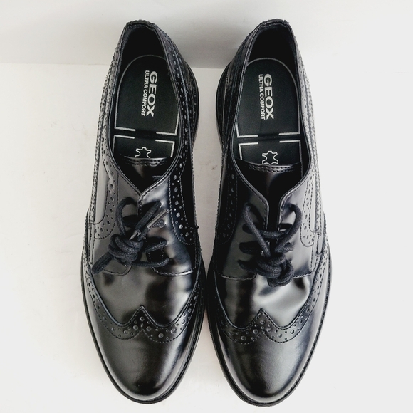 NEW Geox Walk Pleasure Black Lace-up Loafers Size 7 - Picture 5 of 10